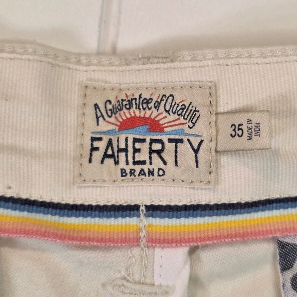 Faherty Men's 35 Island Life Shorts Pumice Tan Organic Cotton Tencel MBS2106-PUM